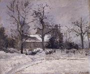 Camille Pissarro Piette-s house,Montfoucault in the snwo oil painting artist